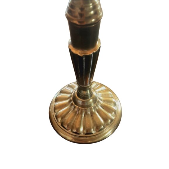 Solid Brass Candlestick Holder. Made In India. 8" X 3.75" - Picture 2 of 5